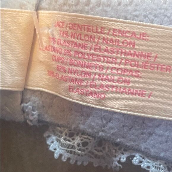 Victoria’s Secret Lavender Lace Trim and Rhinestone Bra with Pink Straps - Picture 4 of 8